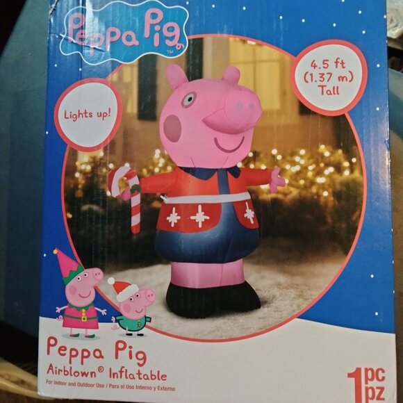 Peppa Pig Inflatable Outdoor Yard Display Christmas Light Hasbro - Picture 1 of 9